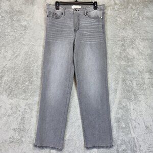 Anne Klein MR Straight Jeans Womens 10 Gray Medium Wash Mid Rise Stretch